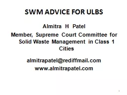 SWM ADVICE FOR ULBS