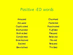 Positive -ED words