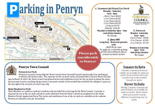 Permarin car park is leased by the Town Council from Cornwall Council and provides free
