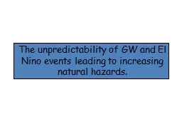 The unpredictability of GW and El Nino events leading to in
