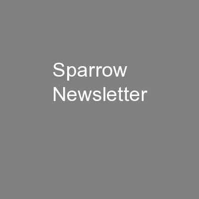 Sparrow Newsletter