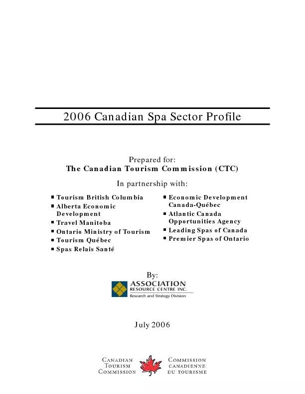 2006 Canadian Spa Sector Profile
