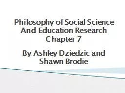 Philosophy of Social Science And Education Research