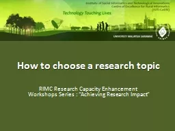 How to choose a research topic