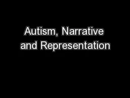 Autism, Narrative and Representation