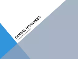 Camera Techniques