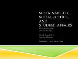 Sustainability, Social Justice, and