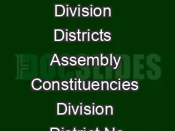 DivisionDistrictACs Division  Districts  Assembly Constituencies Division District No