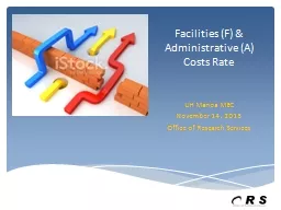 Facilities (F) & Administrative (A) Costs Rate