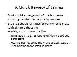 A Quick Review of James