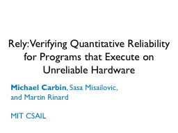 Rely: Verifying Quantitative Reliability for Programs that
