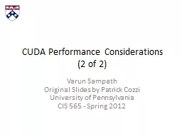 CUDA Performance Considerations