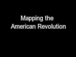 Mapping the American Revolution
