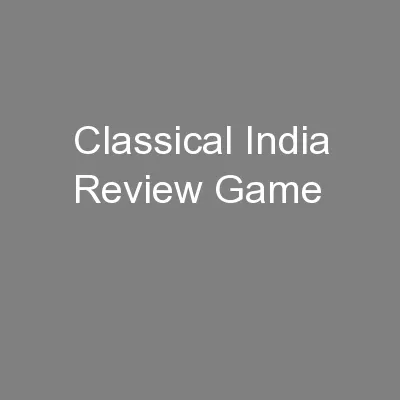 Classical India Review Game