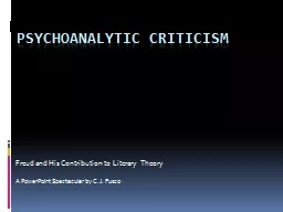 PSYCHOANALYTIC CRITICISM