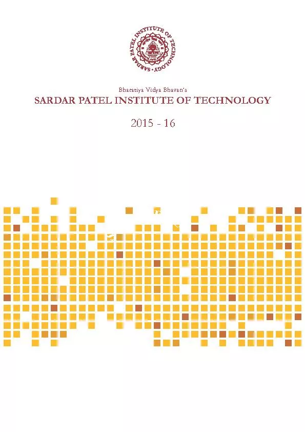 SARDAR PATEL INSTITUTE OF TECHNOLOGYBharatiya Vidya Bhavan’s
..