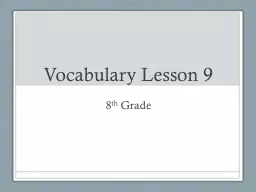 Vocabulary Lesson 9