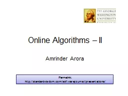 Online Algorithms – II