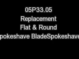 05P33.05 Replacement Flat & Round Spokeshave BladeSpokeshaves