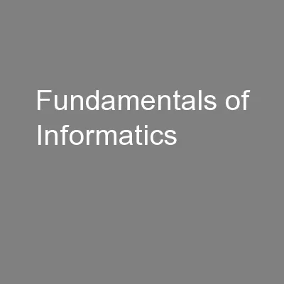 Fundamentals of Informatics