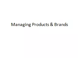 Managing Products & Brands