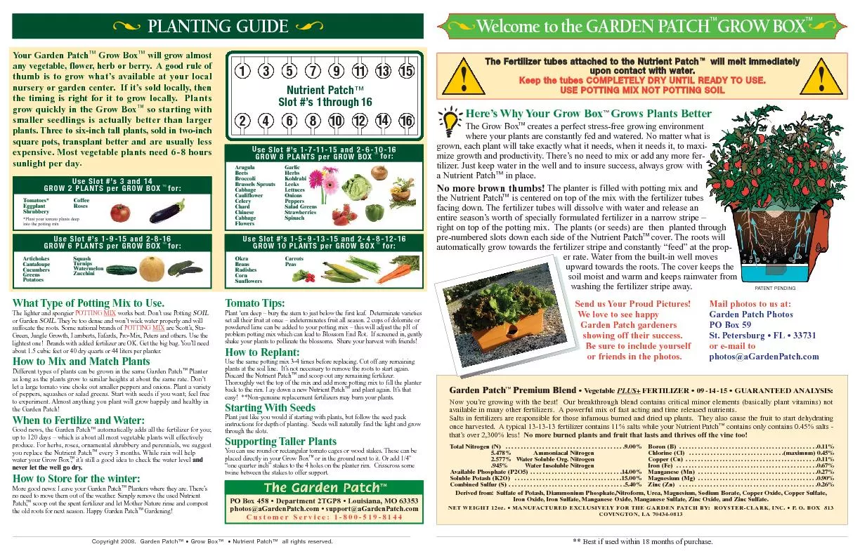 PDF-Welcome totheGARDEN PATCHGROWBOX thumbnail