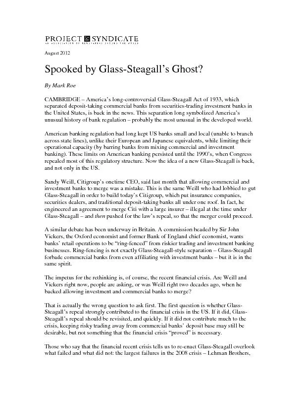 AugustSpooked by GlassSteagall’s Ghost?By Mark RoeCAMBRIDGE Ameri