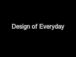 Design of Everyday