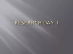 Research Day 1