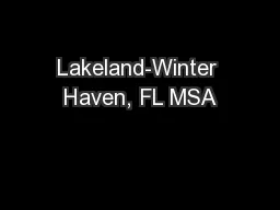 Lakeland-Winter Haven, FL MSA