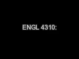 ENGL 4310: