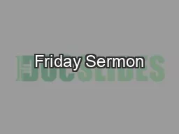 Friday Sermon