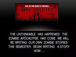 The unthinkable has happened! The zombie apocalypse has com