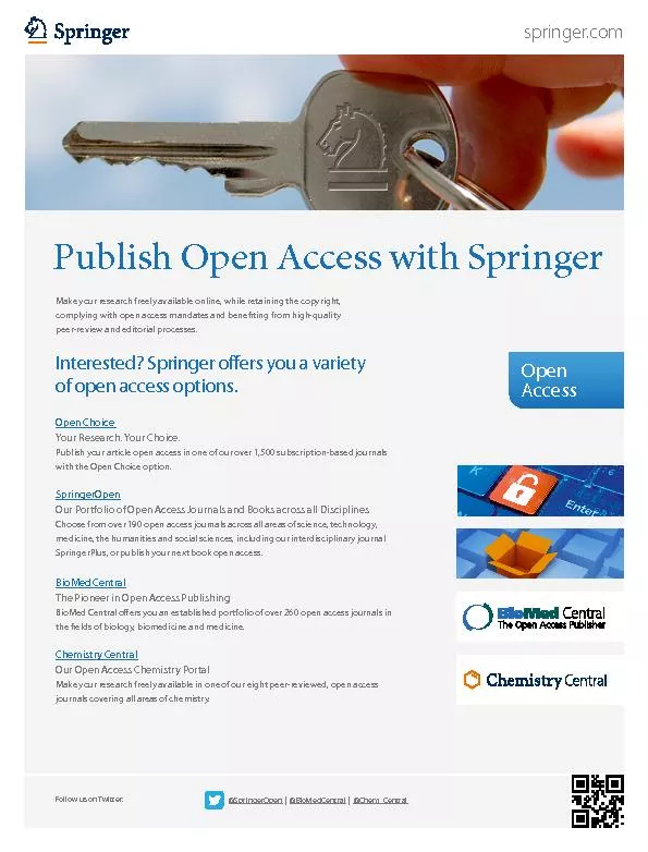 Publish Open Access with Springer