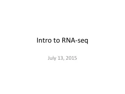 Intro to RNA-seq