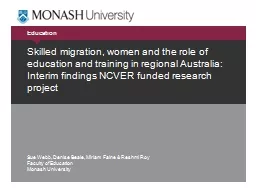 Skilled migration, women and the role of education and trai