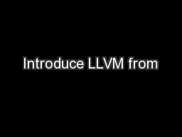 Introduce LLVM from