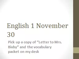 English 1 November 30