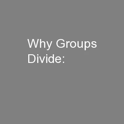 Why Groups Divide: