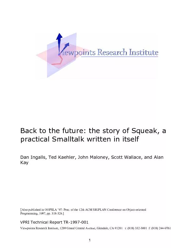 Back to the future: the story of Squeak, a practical Smalltalk written