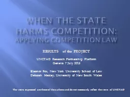 WHEN THE STATE HARMS COMPETITION: