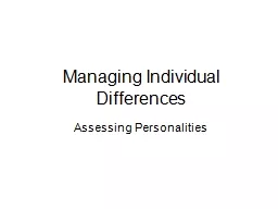 Managing Individual Differences