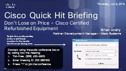 Cisco Quick Hit Briefing