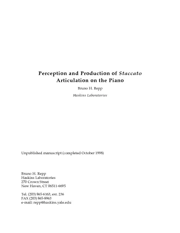 Perception and Production of