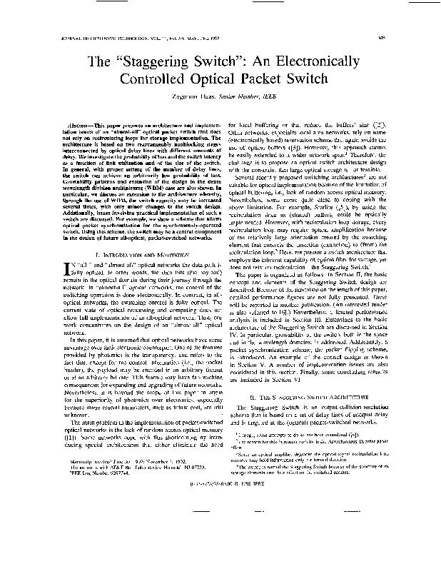 The “Staggering Switch”: Controlled Optical paper presents t