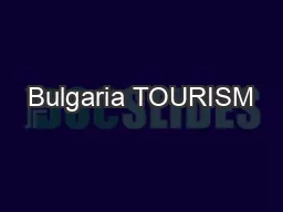 Bulgaria TOURISM