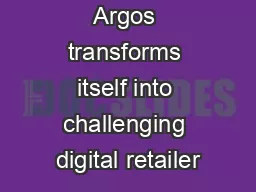 Argos transforms itself into challenging digital retailer