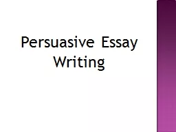 Persuasive Essay Writing