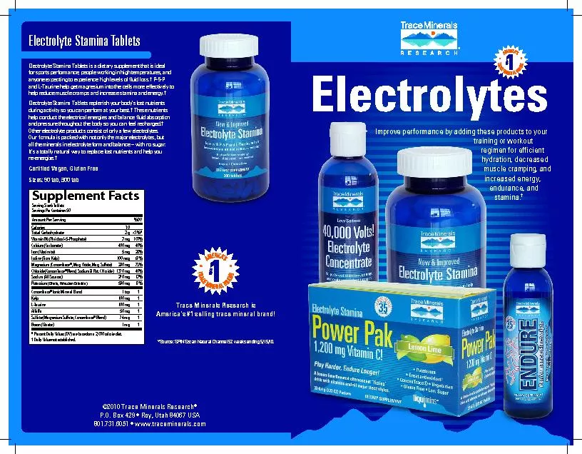 Electrolyte Stamina Power PaksENDURE Performance Electrolyte40,000 Vol