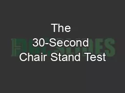 The 30-Second Chair Stand Test